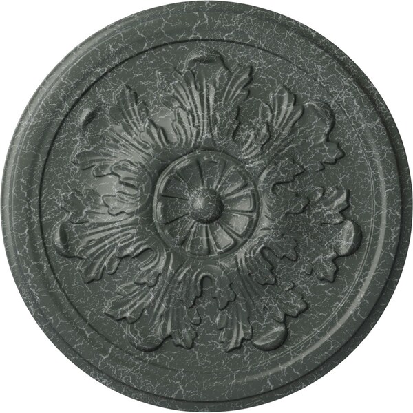 Ekena Millwork Legacy Acanthus Ceiling Medallion (Canopies up to 3 1/2"), 12 3/4"OD x 7/8"P, Athenian Green Crackle CM12LEAGC - main